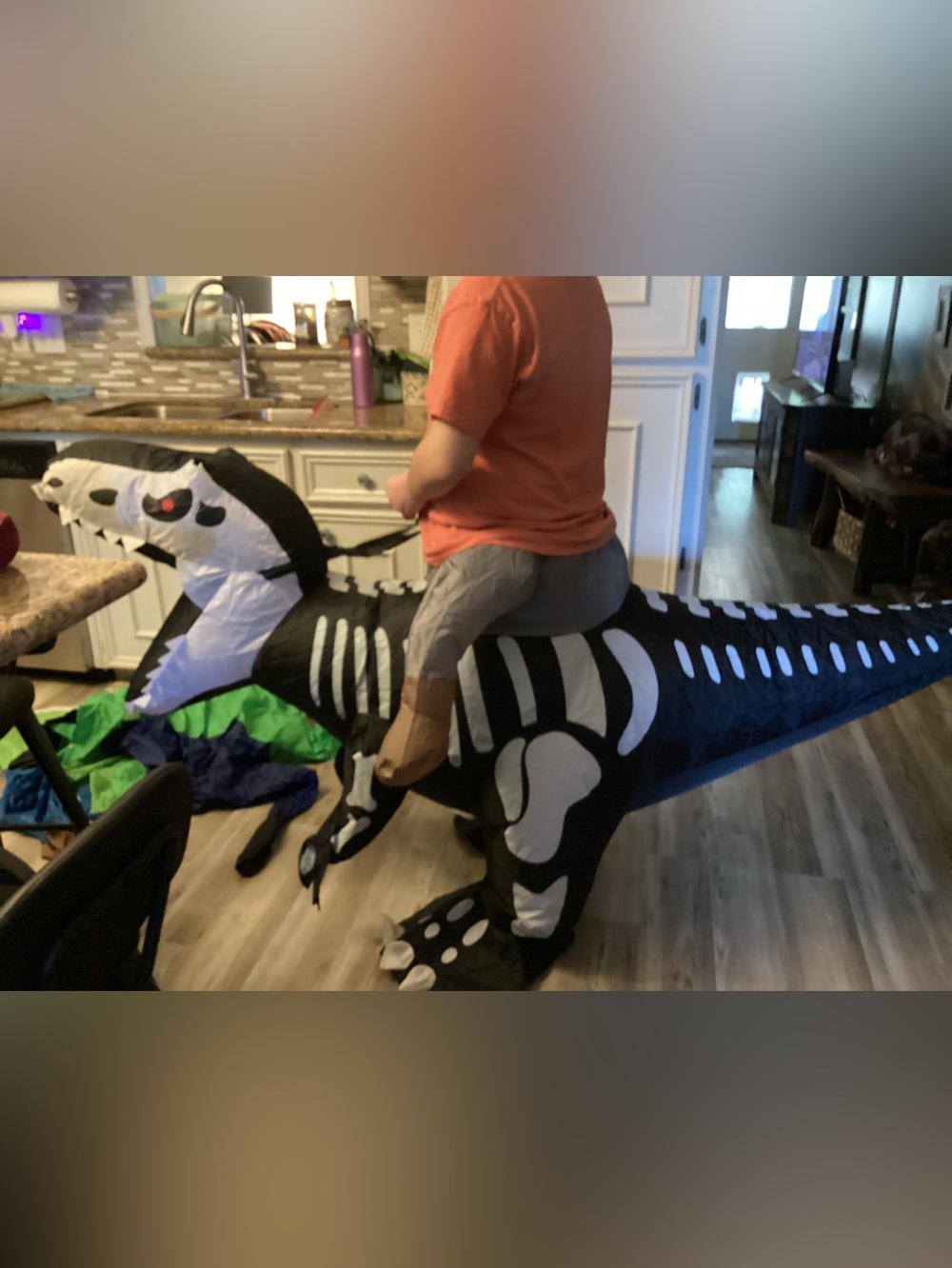 Inflatable dinosaur costume